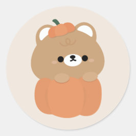 Brown Bear Halloween Runt Klistermärke
