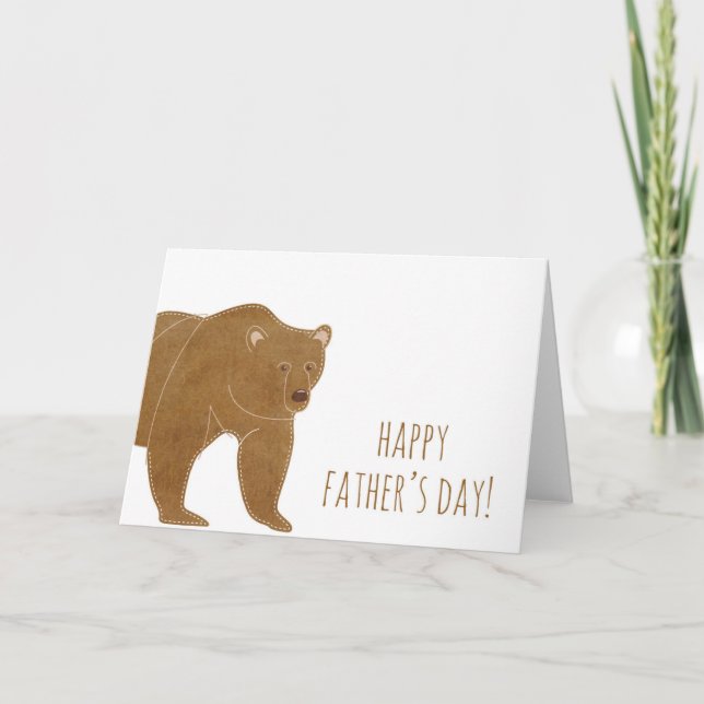 Brown Bear Lycklig Fars dag Kort (Framsida)