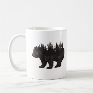 Brown Bear med en skog på baksidan Kaffemugg