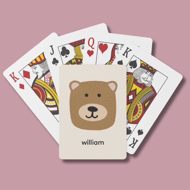 Brown Bear namn Casinokort (Brown bear personalized playing cards.  Customize with your own name or choice of text.)