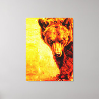 Brown Bear Oil Painting Wildlife Art Canvastryck
