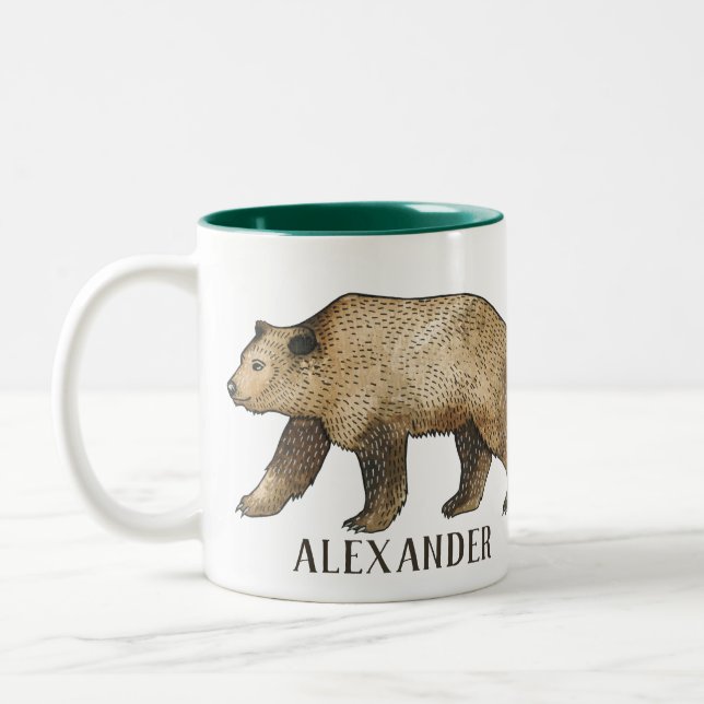 Brown Bear Personlig Coffee Mugg (Vänster)
