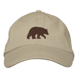 Brown Bear Silhouette Wildlife Nature Broderad Keps