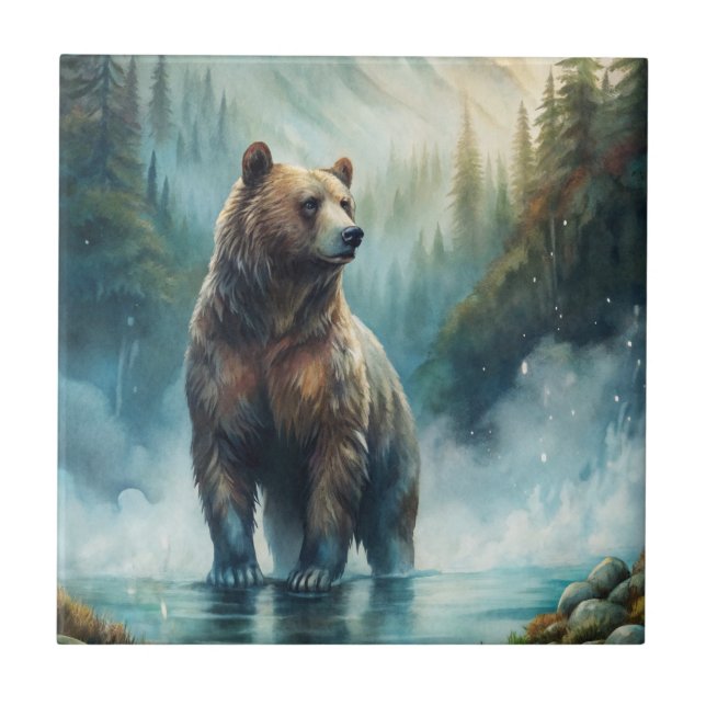 Brown Bear Square Paper Coaster Kakelplatta (Framsidan)