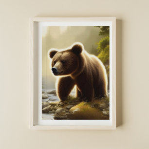 Brown Bear Wildlife Porträtt Poster