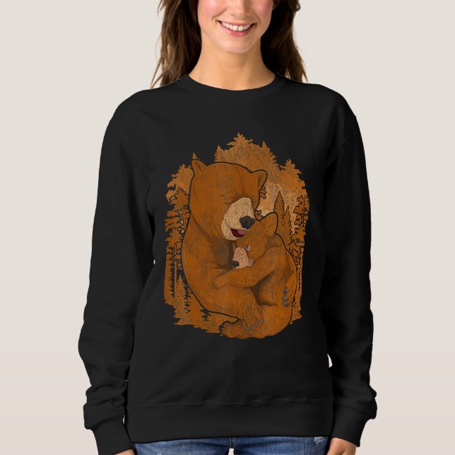 Brown Bear Wildlife utomhus Naturskog Mor T Shirt (Framsida)