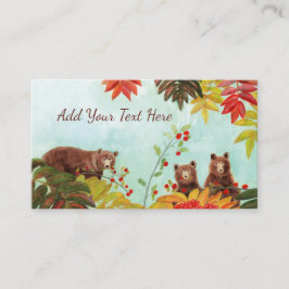 Brown Bears & Red Rowan Berries Party Tilläggskort