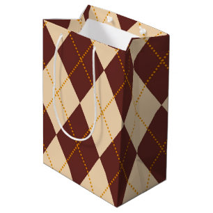 Brown Beige Autumn Fall Argyle Diamond Mönster