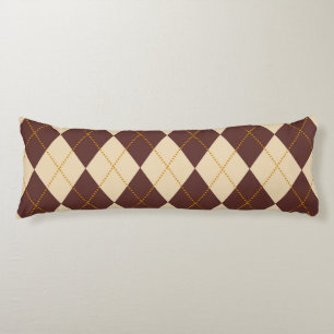Brown Beige Autumn Fall Argyle Diamond Mönster Kroppskudde