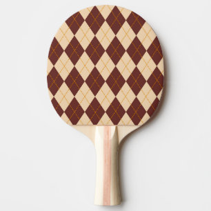 Brown Beige Autumn Fall Argyle Diamond Mönster Pingisracket