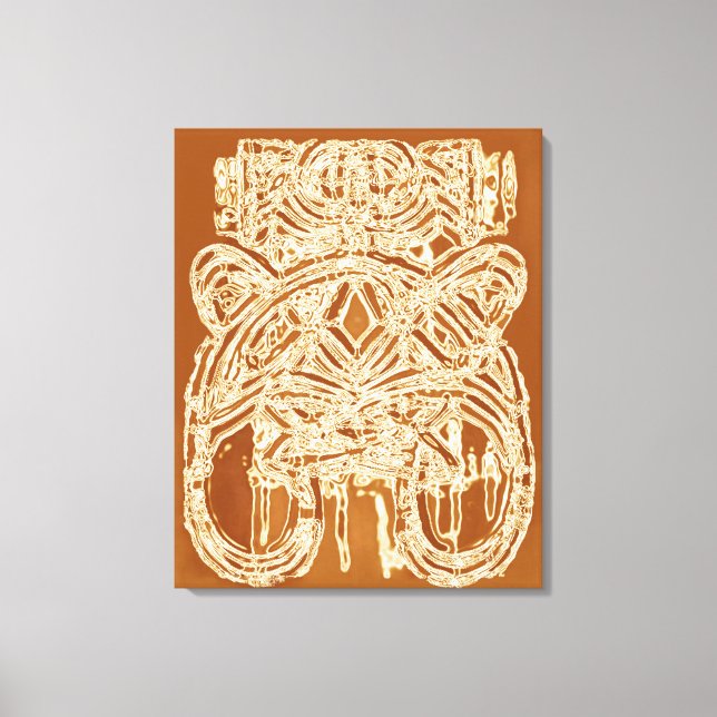 Brown Beige Benvit Modern Abstrakt Painting Canvastryck (Framsida)