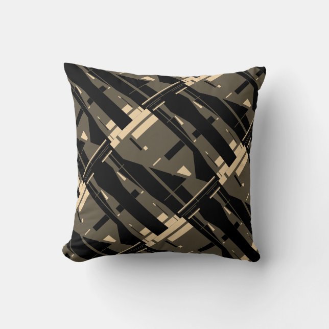 Brown Beige Black Mediterranean Slange Large Tile Kudde (Framsida)