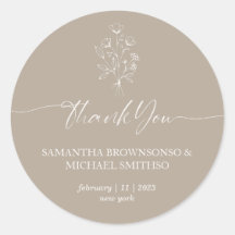 Brown Beige Blommigt Bouquet Tack