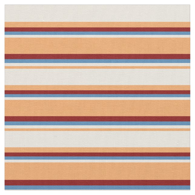 Brown, Beige, Blue och Maroon Mönster Tyg (Närbild)