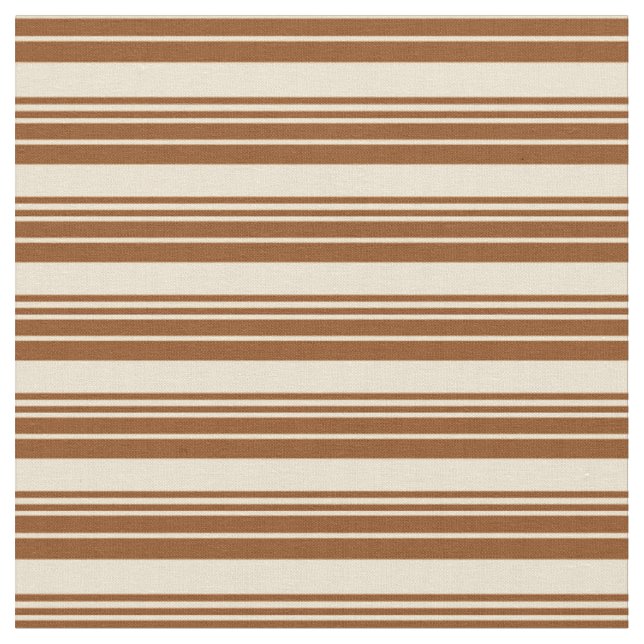 Brown & Beige Färgad Linjer Mönster Tyg (Närbild)