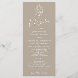 Brown Beige Flower Bohemian Simple Botanical Meny