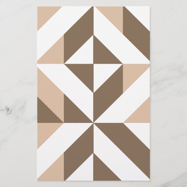 Brown Beige Geometric Cube Mönster (Framsida)