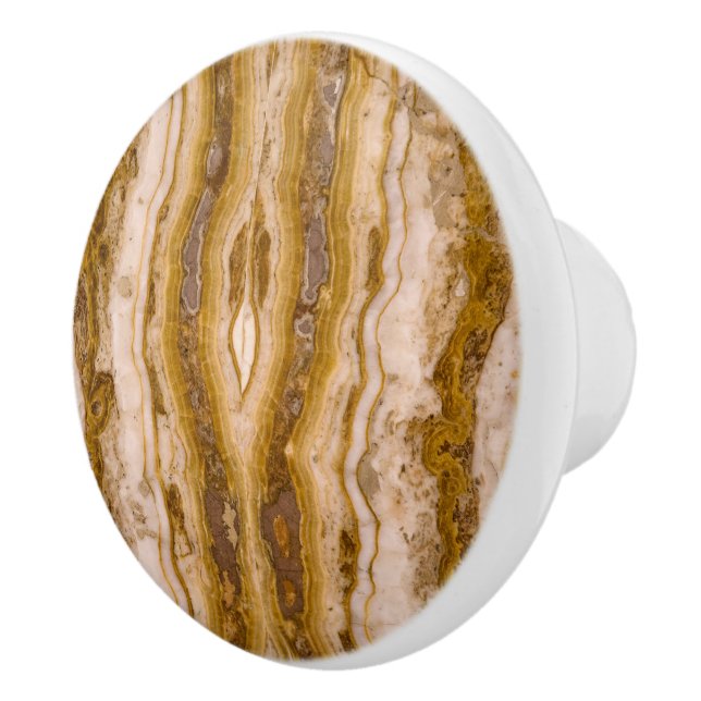 Brown Beige Grain Marble  Knopp (Höger)