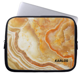 Brown & Beige Marble Struktur Skriv ut Laptop Fodral