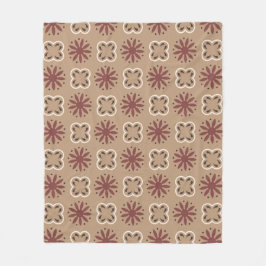 Brown Beige Moroccan Mosaic Geometric Mönster Fleecefilt