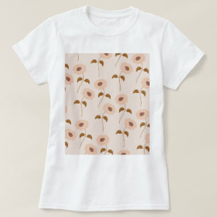 Brown Beige Retro Y2K Hippie Solros Mönster T Shirt
