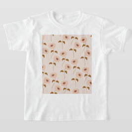 Brown Beige Retro Y2K Hippie Solros Mönster T Shirt