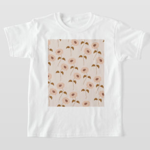 Brown Beige Retro Y2K Hippie Solros Mönster T Shirt