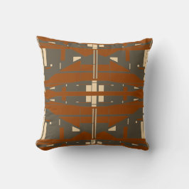 Brown Beige Rust Mediterranean Symmetrical Motif Kudde