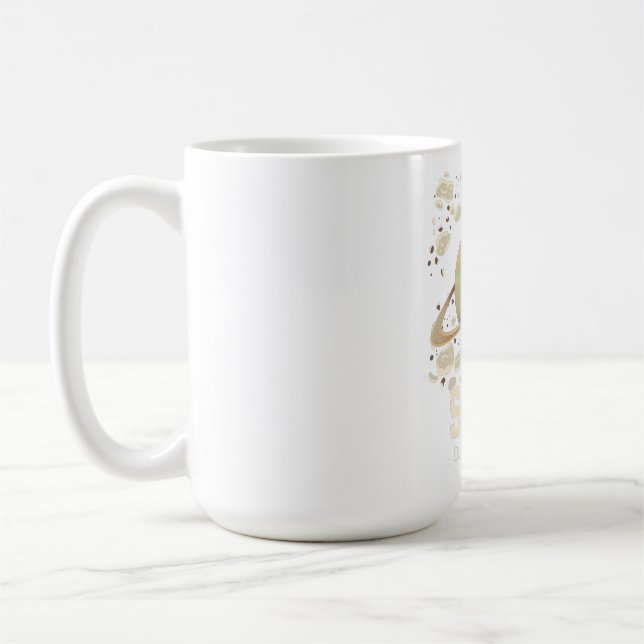 Brown Beige Saturn Planet Kaffemugg (Vänster)