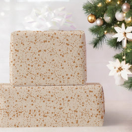 Brown Beige Stänk Dot Festive Helgdag Gift Presentpapper
