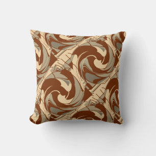 Brown Beige Tan Mediterranean Diagonal Art Skriv u Kudde