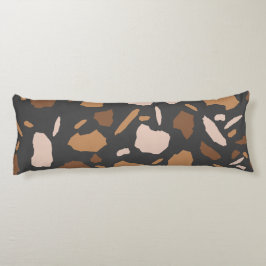 Brown, Beige, Tan och Grått Terrazzo Marble Kroppskudde