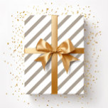Brown beige Taupe White Rand Mönster Presentpapper<br><div class="desc">Brun beige Taupe White Rand Mönster Wrapping Papper</div>