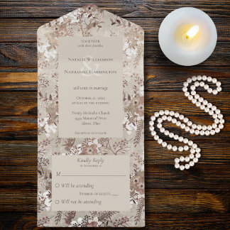 Brown & Beige Vintage Blommigt