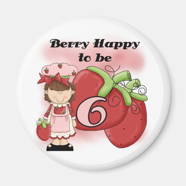 Brown Berry 6e Birthday Tshirts och Gifts Magnet (Framsidan)
