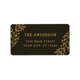 Brown Berry Sprig Foliage Adress Adressetikett