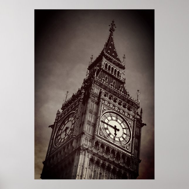 Brown Big Ben Art Photography Poster (Framsidan)