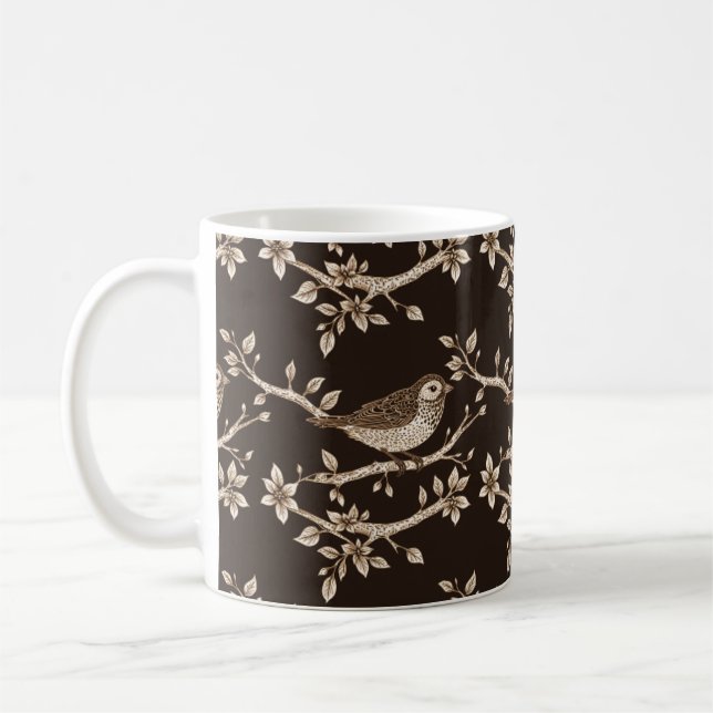 Brown Bird Engraved Kaffemugg (Vänster)