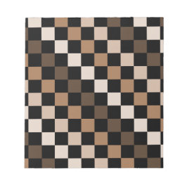 Brown Black Checkered Gingham Mönster Anteckningsblock