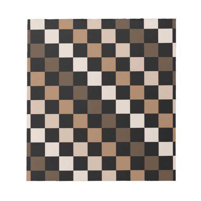 Brown Black Checkered Gingham Mönster Anteckningsblock (Framsida)