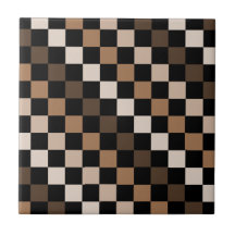Brown Black Checkered Gingham Mönster