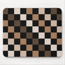 Brown Black Checkered Gingham Mönster Musmatta