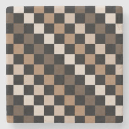 Brown Black Checkered Gingham Mönster Stenunderlägg