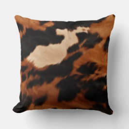 Brown Black Cream Cowhide Kudde