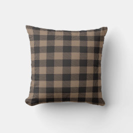 Brown Black Gingham Buffalo Play Farmhouse Kudde