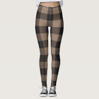 Brown Black Gingham Buffalo Play Farmhouse Leggings
