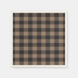 Brown Black Gingham Buffalo Play Farmhouse Pappersservett