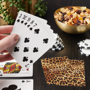 Brown Black Golden Leopard Skriv ut Casinokort
