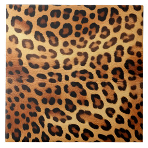 Brown Black Golden Leopard Skriv ut Kakelplatta