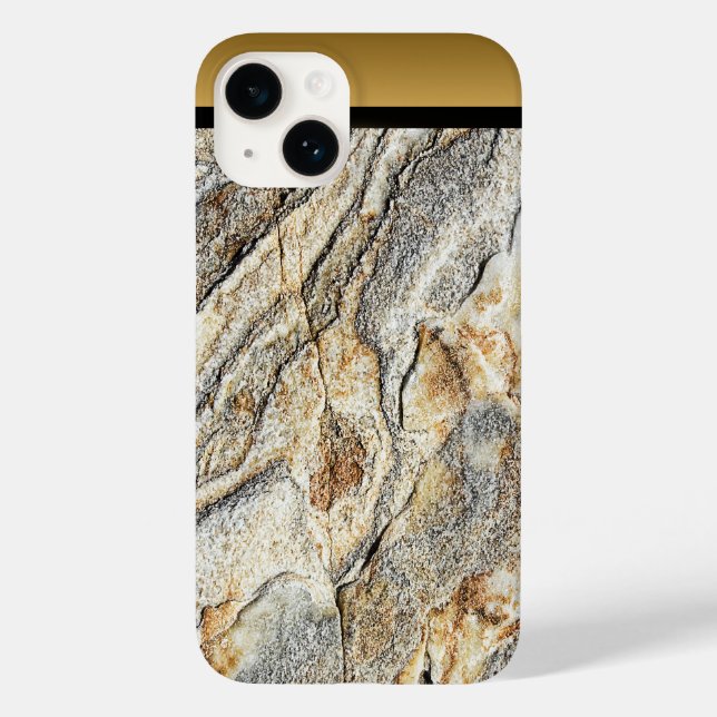 Brown Black Guld Marble Mönster iPhone/Android (Baksida)